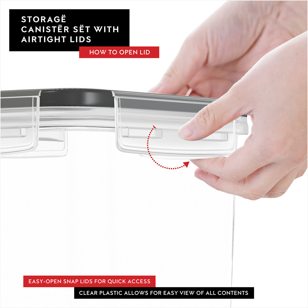 Cereal Airtight Food Storage Containers For Flour & Sugar Including 1 Marker & 8 Labels (Set of 4)